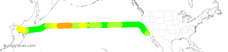 Turbulence forecast map for AAR201, LAX to ICN
