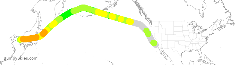 Turbulence forecast map for AAR203, LAX to KSI