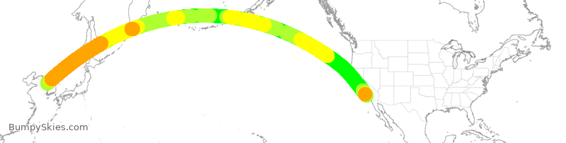 Turbulence forecast map for AAR2043, ICN to LAX