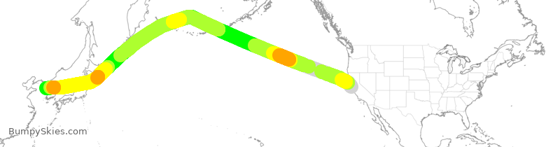 Turbulence forecast map for AAR211, SFO to KSI
