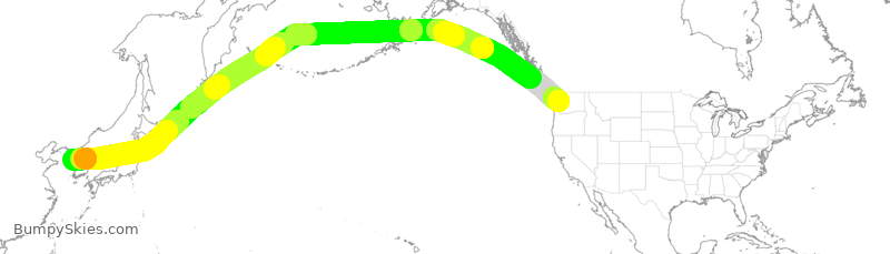 Turbulence forecast map for AAR271, SEA to KSI
