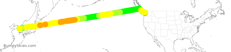 Turbulence forecast map for AAR272, ICN to SEA