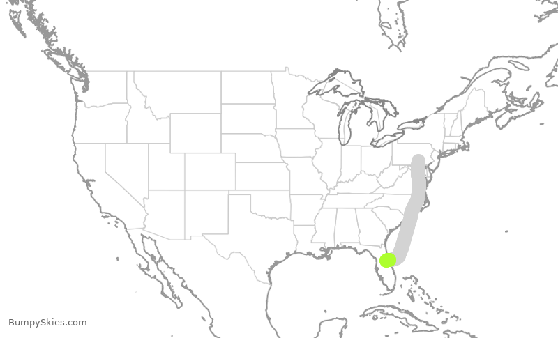 Turbulence forecast map for AAY2937, MDT to SFB