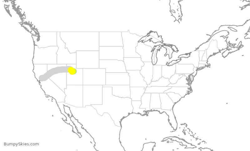 Turbulence forecast map for AAY4233, SMF to PVU
