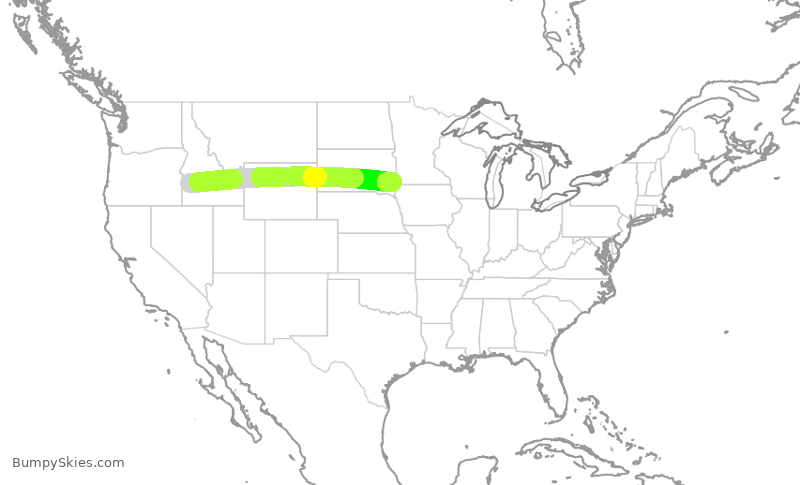 Turbulence forecast map for AAY4787, BOI to FSD