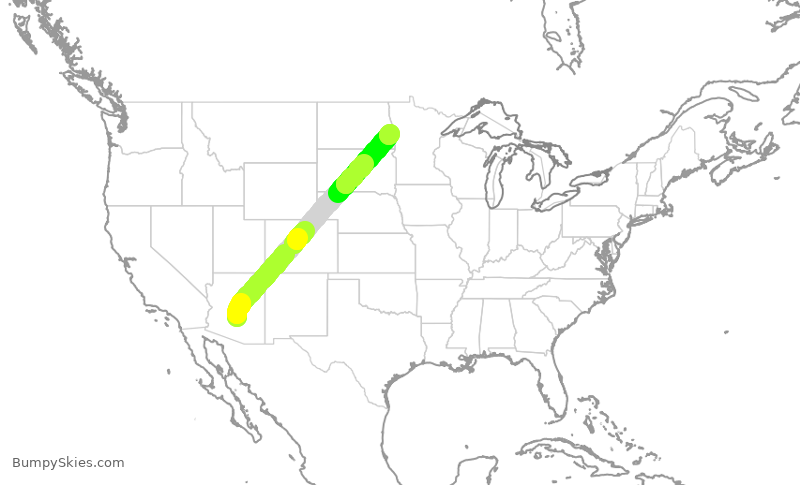 Turbulence forecast map for AAY652, AZA to FAR