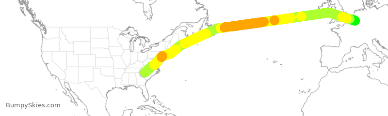 Turbulence forecast map for ABD7267, GSP to BLG