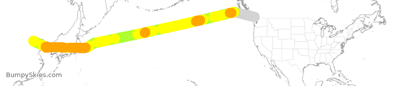 Turbulence forecast map for ACA029, YVR to BAA