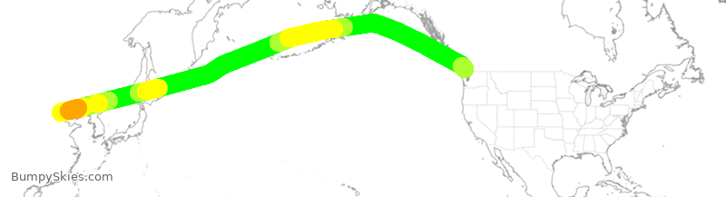 Turbulence forecast map for ACA030, BAA to YVR