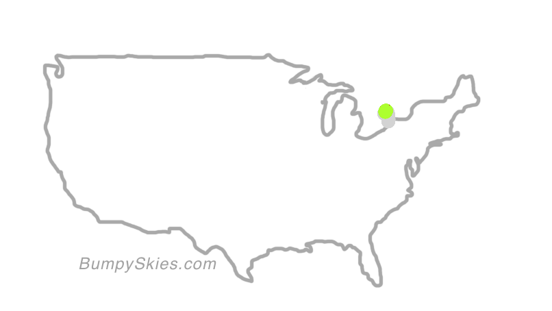 Map of continental US with illustrated flight path and turbulence forecast (described in text below)