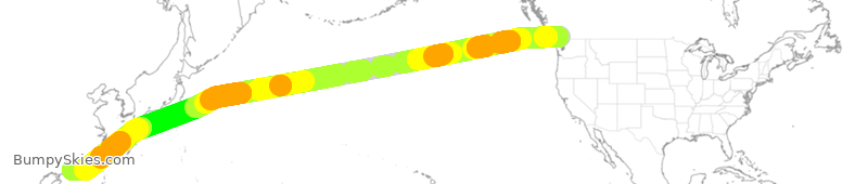Turbulence forecast map for ACA15, YVR to HKG