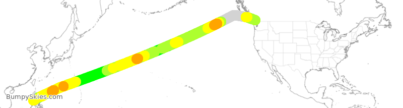 Turbulence forecast map for ACA17, YVR to MNL