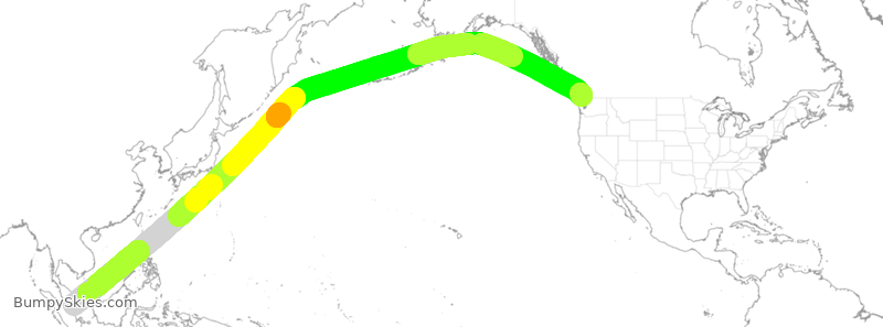 Turbulence forecast map for ACA20, SSS to YVR
