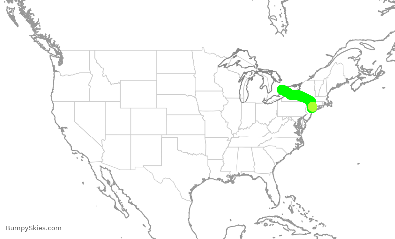 Turbulence forecast map for ACA2312, YYZ to LGA