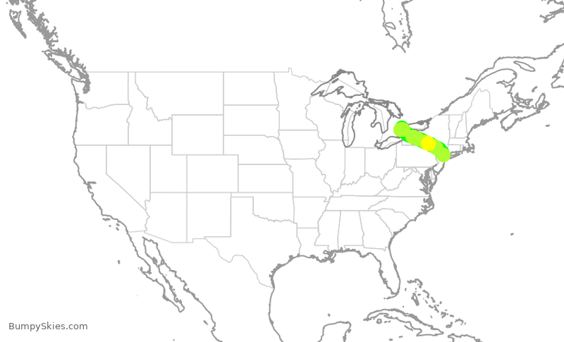 Turbulence forecast map for ACA2317, LGA to YYZ