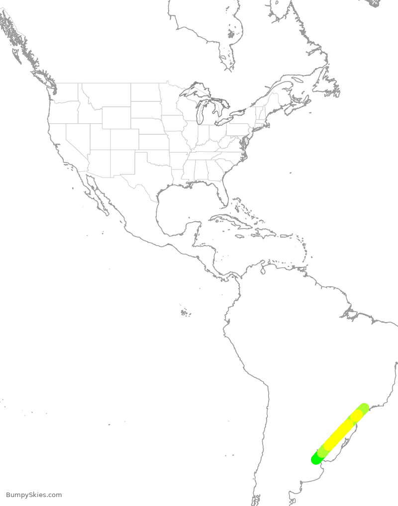Turbulence forecast map for ACA2320, GRU to EZE