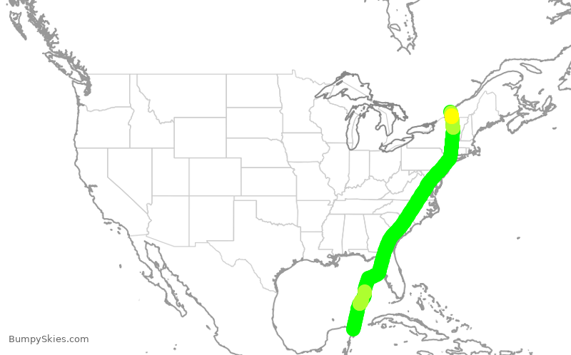 Turbulence forecast map for ACA2321, MUN to YUL