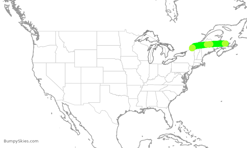 Turbulence forecast map for ACA2335, YYG to YUL
