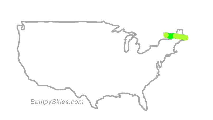 Map of continental US with illustrated flight path and turbulence forecast (described in text below)