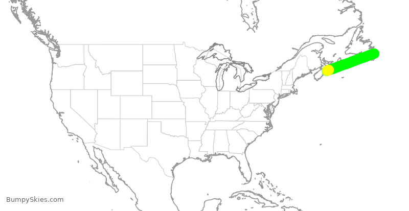 Turbulence forecast map for ACA2376, YHZ to YYT