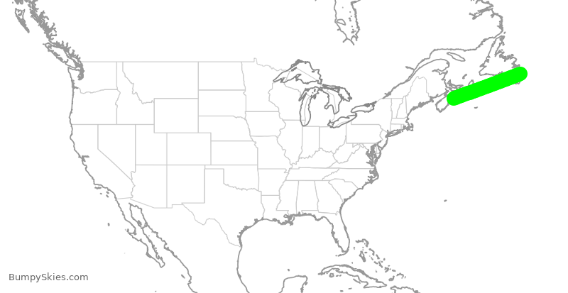 Turbulence forecast map for ACA2394, YHZ to YYT