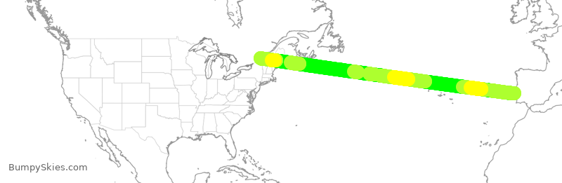 Turbulence forecast map for ACA2429, LIS to YUL
