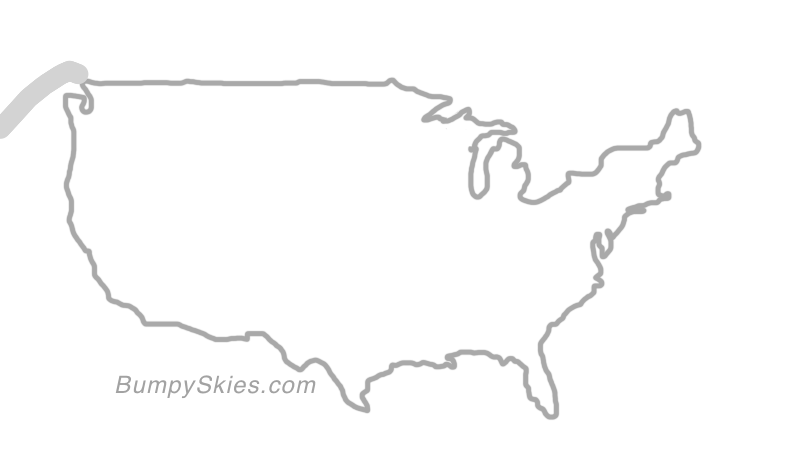 Map of continental US with illustrated flight path and turbulence forecast (described in text below)