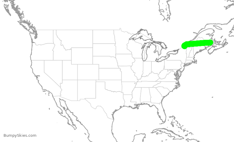 Turbulence forecast map for ACA657, YQM to YUL