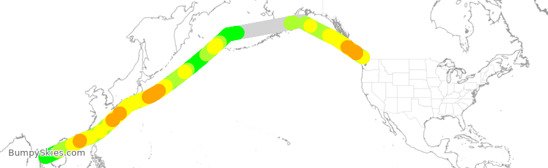 Turbulence forecast map for ACA65, YVR to BKK