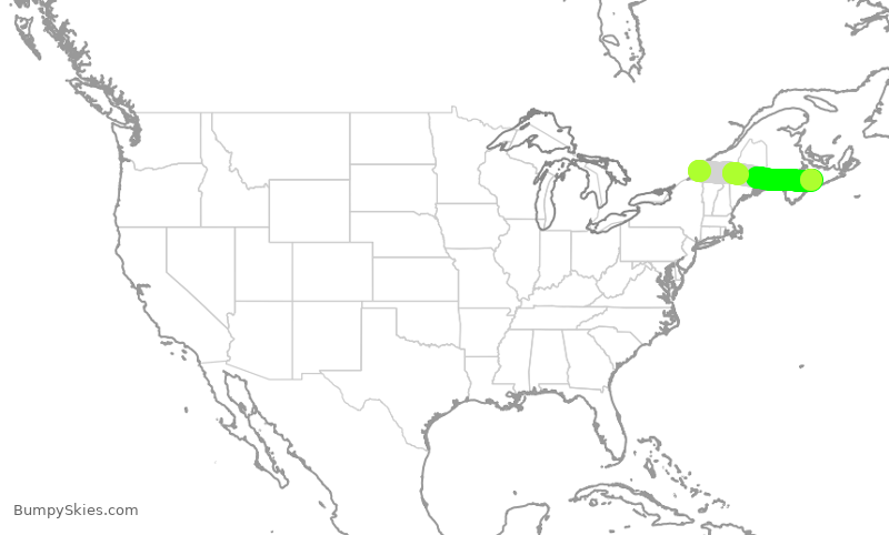 Turbulence forecast map for ACA660, YUL to YHZ