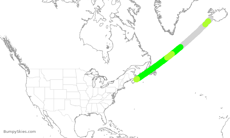 Turbulence forecast map for ACA7057, KEF to YHZ