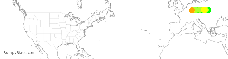 Turbulence forecast map for ACA7097, RZE to FRA