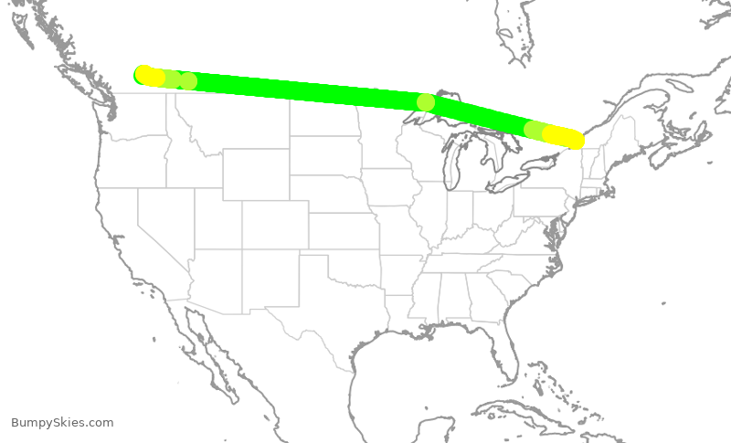 Turbulence forecast map for ACA7123, YUL to YLW