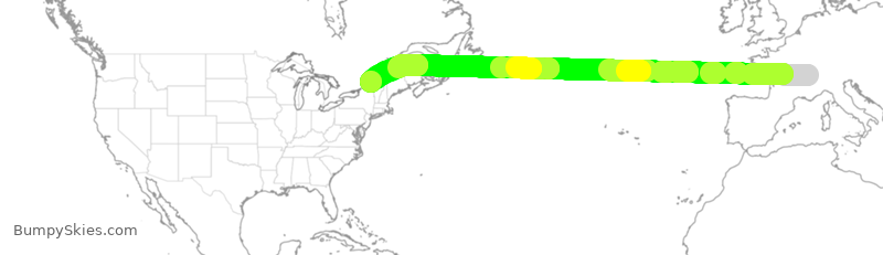 Turbulence forecast map for ACA803, GVA to YUL