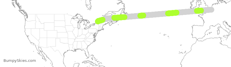Turbulence forecast map for ACA833, BBR to YUL