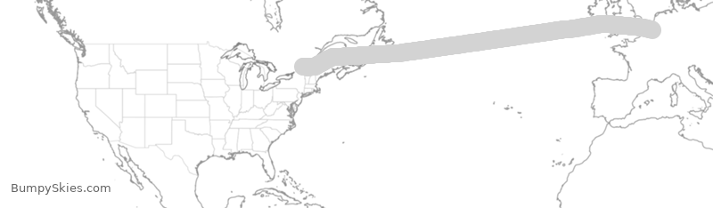 Turbulence forecast map for ACA838, YUL to BBR