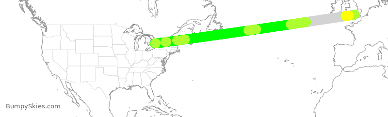 Turbulence forecast map for ACA851, GLL to YYZ