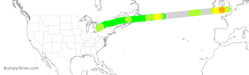 Turbulence forecast map for ACA855, GLL to YYZ