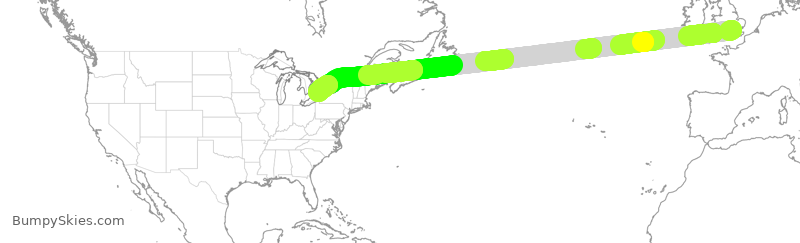 Turbulence forecast map for ACA857, GLL to YYZ