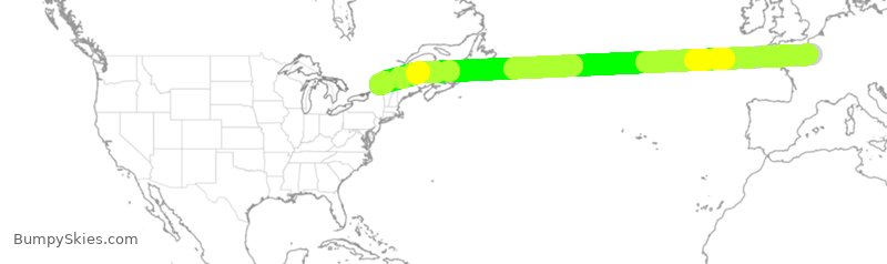 Turbulence forecast map for ACA871, FPG to YUL