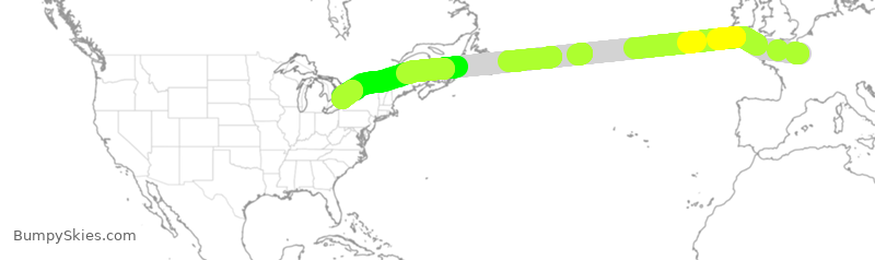Turbulence forecast map for ACA873, FPG to YYZ