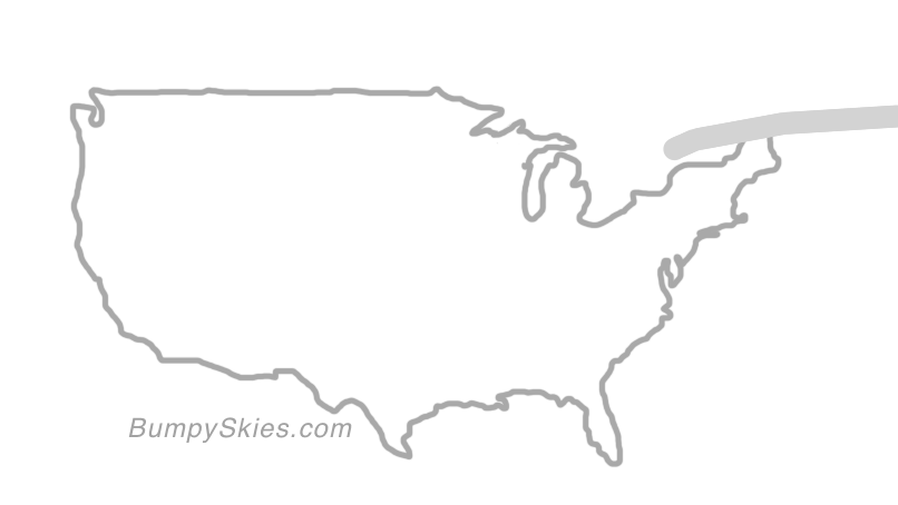 Map of continental US with illustrated flight path and turbulence forecast (described in text below)