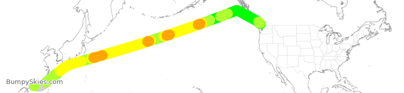 Turbulence forecast map for ACA8, HHH to YVR