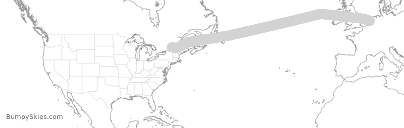 Turbulence forecast map for ACA900, YUL to AMS