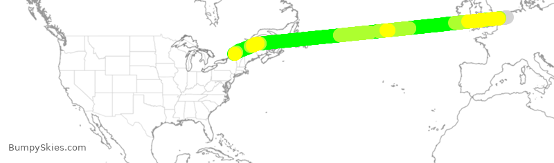 Turbulence forecast map for ACA901, HAM to YUL
