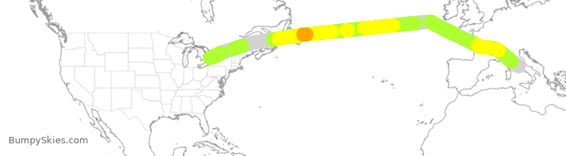 Turbulence forecast map for ACA906, YYZ to IRF