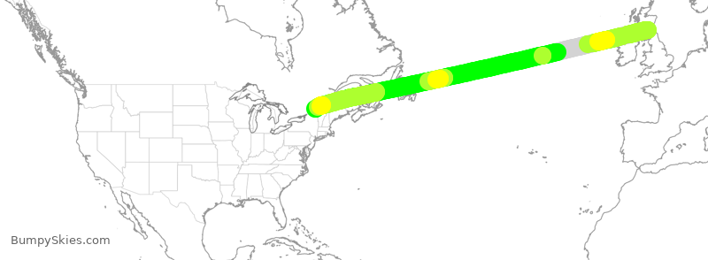 Turbulence forecast map for ACA937, EDI to YUL
