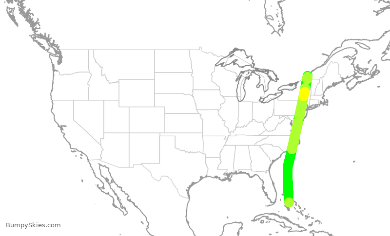 Turbulence forecast map for ACA938, YUL to YNN
