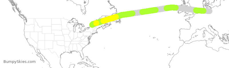 Turbulence forecast map for ACA944, YUL to SXF
