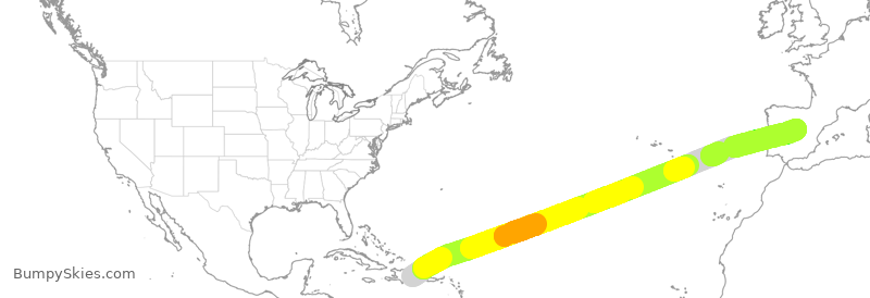 Turbulence forecast map for AEA052, DSD to EMD
